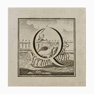 Luigi Vanvitelli, Letter of the Alphabet Q, Etching, 18th Century-ZCI-1760658