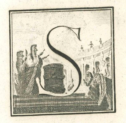 Luigi Vanvitelli, Letter of the Alphabet S, Etching, 18th Century-ZCI-1770116