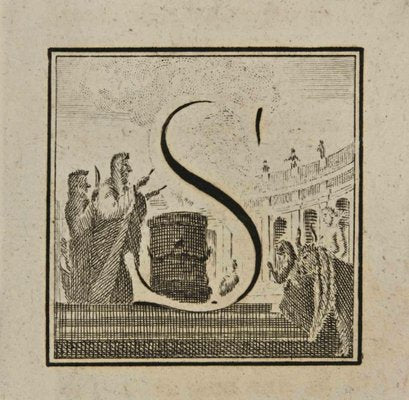 Luigi Vanvitelli, Letter of the Alphabet S, Etching, 18th Century-ZCI-1760552