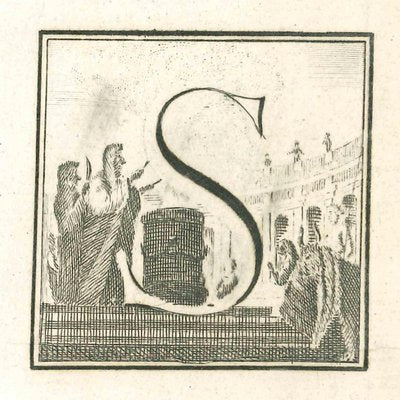 Luigi Vanvitelli, Letter of the Alphabet S, Etching, 18th Century-ZCI-1770120