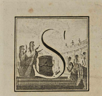 Luigi Vanvitelli, Letter of the Alphabet S, Etching, 18th Century-ZCI-1760409