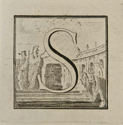 Luigi Vanvitelli, Letter of the Alphabet S, Etching, 18th Century-ZCI-1770109