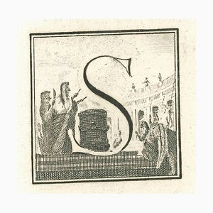 Luigi Vanvitelli, Letter of the Alphabet S, Etching, 18th Century-ZCI-1770116