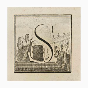 Luigi Vanvitelli, Letter of the Alphabet S, Etching, 18th Century-ZCI-2024973