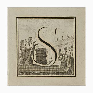 Luigi Vanvitelli, Letter of the Alphabet S, Etching, 18th Century-ZCI-1760430