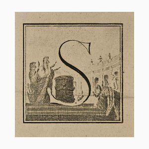 Luigi Vanvitelli, Letter of the Alphabet S, Etching, 18th Century-ZCI-1760789