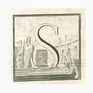 Luigi Vanvitelli, Letter of the Alphabet S, Etching, 18th Century-ZCI-1770112