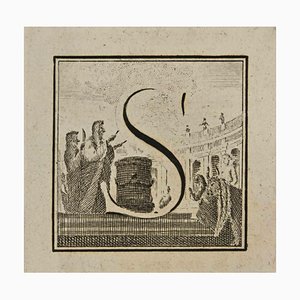 Luigi Vanvitelli, Letter of the Alphabet S, Etching, 18th Century-ZCI-1760552