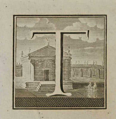 Luigi Vanvitelli, Letter of the Alphabet T, Etching, 18th Century-ZCI-2024959