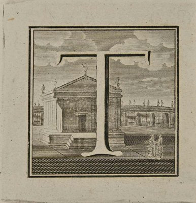 Luigi Vanvitelli, Letter of the Alphabet T, Etching, 18th Century-ZCI-1760793