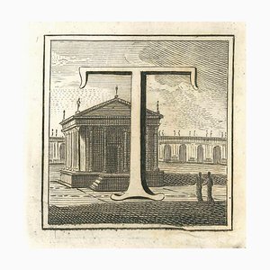 Luigi Vanvitelli, Letter of the Alphabet T, Etching, 18th Century-ZCI-1788510