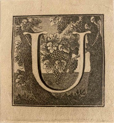 Luigi Vanvitelli, Letter of the Alphabet U, Etching, 18th Century-ZCI-2024955