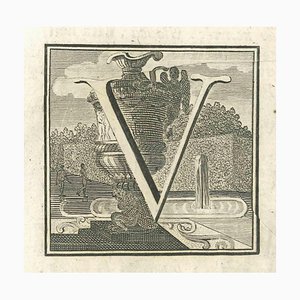 Luigi Vanvitelli, Letter of the Alphabet V, Etching, 18th Century-ZCI-1770114