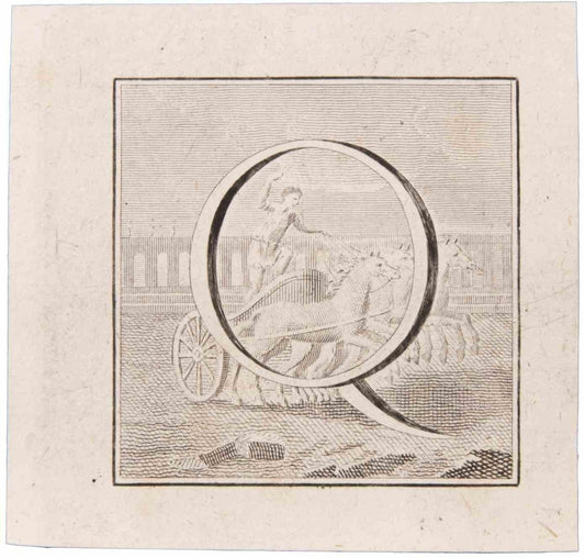 Luigi Vanvitelli, Letter Q, Etching, 18th Century