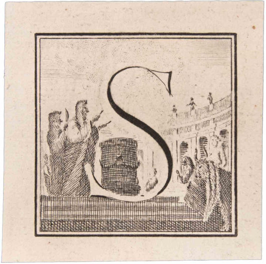 Luigi Vanvitelli, Letter S, Etching, 18th Century