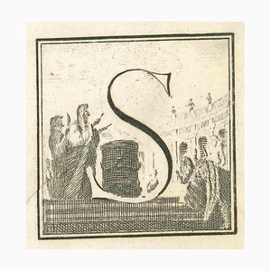 Luigi Vanvitelli, Letter S, Etching, 18th Century-ZCI-1781484