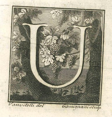 Luigi Vanvitelli, Letter U, Etching, 18th Century-ZCI-1781487