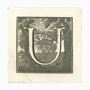 Luigi Vanvitelli, Letter U, Etching, 18th Century-ZCI-1781488