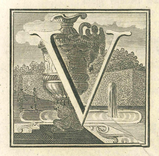 Luigi Vanvitelli, Letter V, Etching, 18th Century