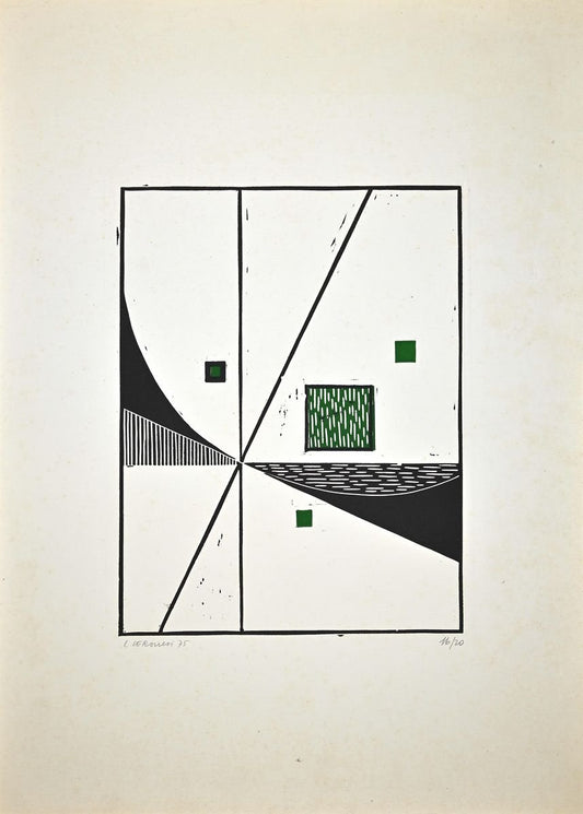 Luigi Veronesi, Composition, Original Linocut, 1975