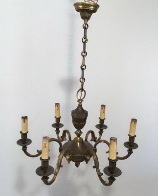 Luigi XVI Bronze Chandelier, 1950s-BA-1365744