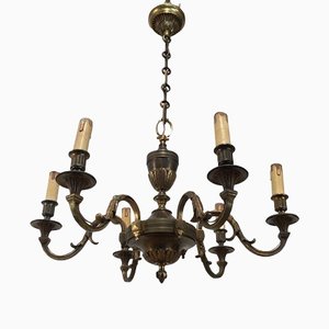 Luigi XVI Bronze Chandelier, 1950s-BA-1365744