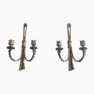 Luigi XVI Bronze Wall Lights, 1950s, Set of 2-BA-1365768