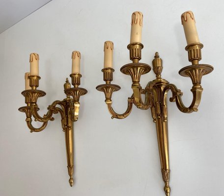 Luigi XVI Style Bronze Sconces from Lucien Gau, 1950s, Set of 2-BA-1375087