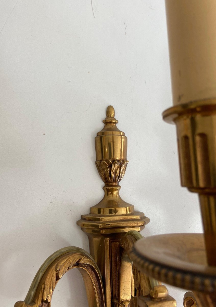 Luigi XVI Style Bronze Sconces from Lucien Gau, 1950s, Set of 2