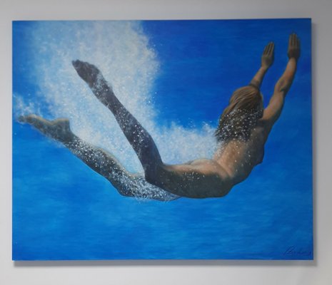 Luis Bades, Splash, 1990s, Oil on Canvas-TCS-1057277