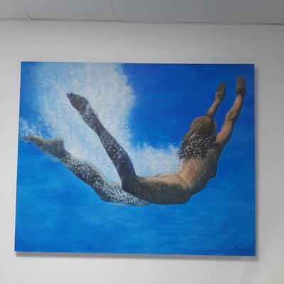 Luis Bades, Splash, 1990s, Oil on Canvas-TCS-1057277