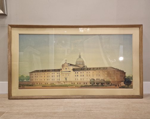 Luis Cervera Vera, Elevation of Architectural Project, 1970, Watercolor-NUC-1789758