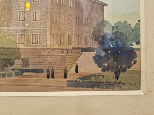 Luis Cervera Vera, Elevation of Architectural Project, 1970, Watercolor-NUC-1789758