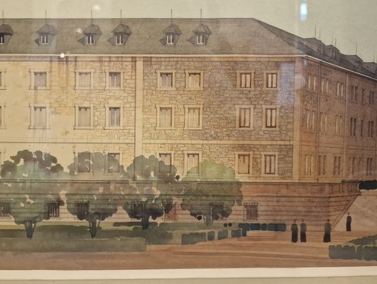 Luis Cervera Vera, Elevation of Architectural Project, 1970, Watercolor-NUC-1789758