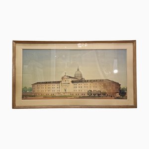 Luis Cervera Vera, Elevation of Architectural Project, 1970, Watercolor-NUC-1789758