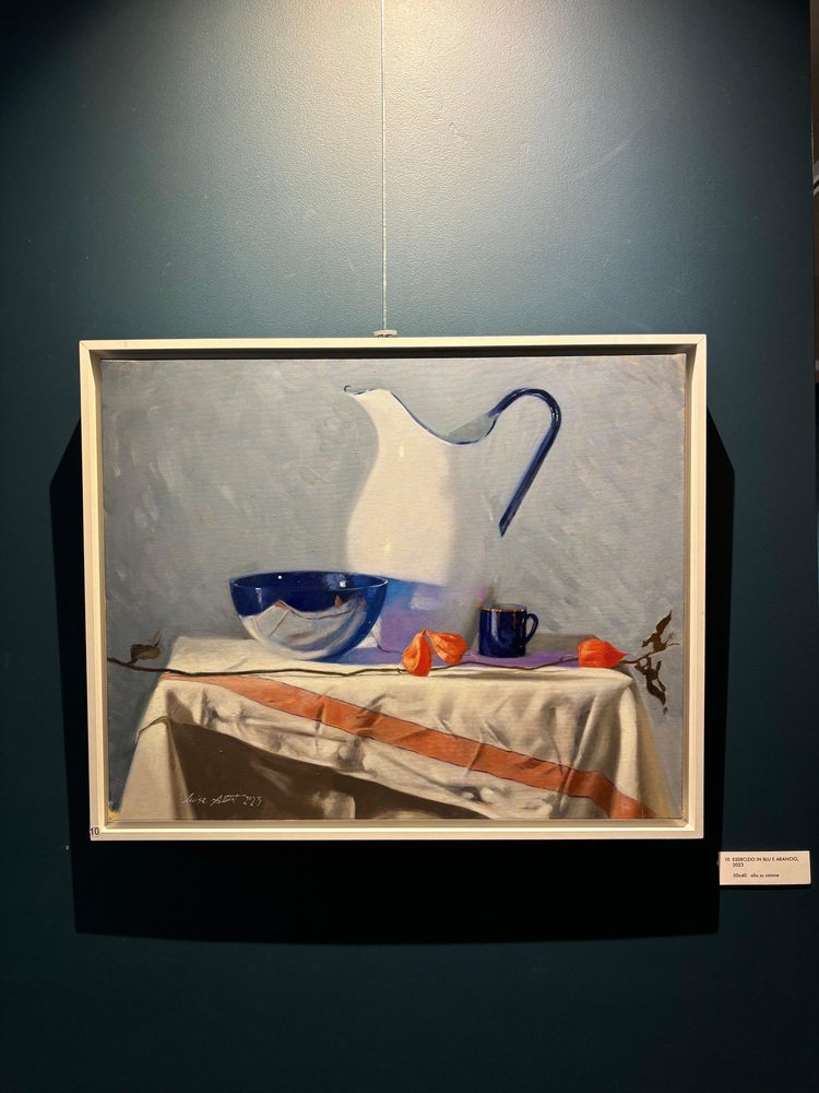 Luisa Albert, Blue and Orange Still Life, Oil on Canvas, 2023