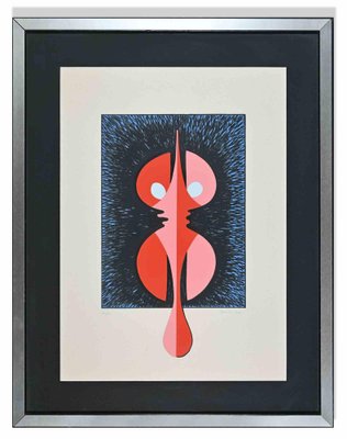 Luisa Zamboni, Two Halves, Lithograph, 1970s, Framed-ZCI-1420177