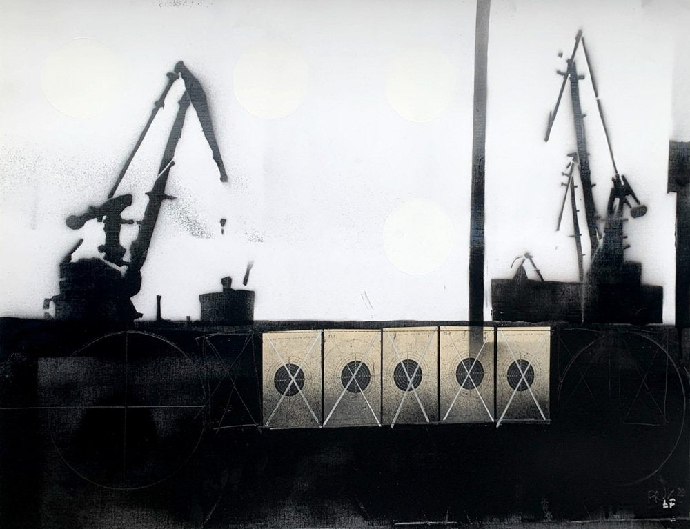 Lukasz Fruczek, Cranes III, 2020, Acrylic on Cardboard