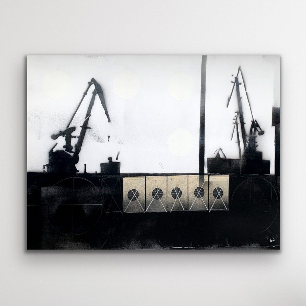 Lukasz Fruczek, Cranes III, 2020, Acrylic on Cardboard