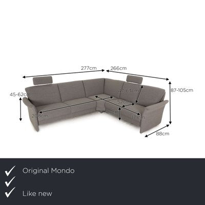 Luminara Fabric Corner Sofa Gray from Mondo-RQW-1748432