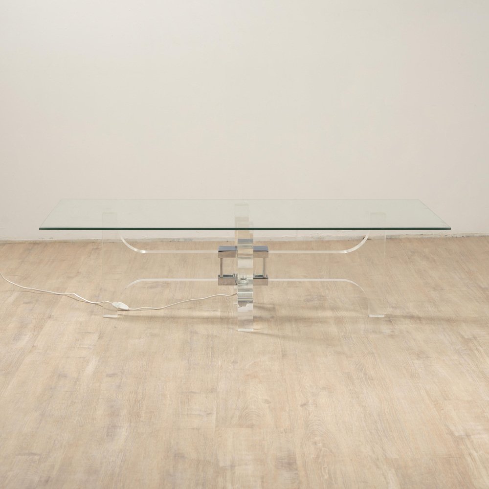 Luminous Coffee Table in Acrylic Glass by Philippe Jean