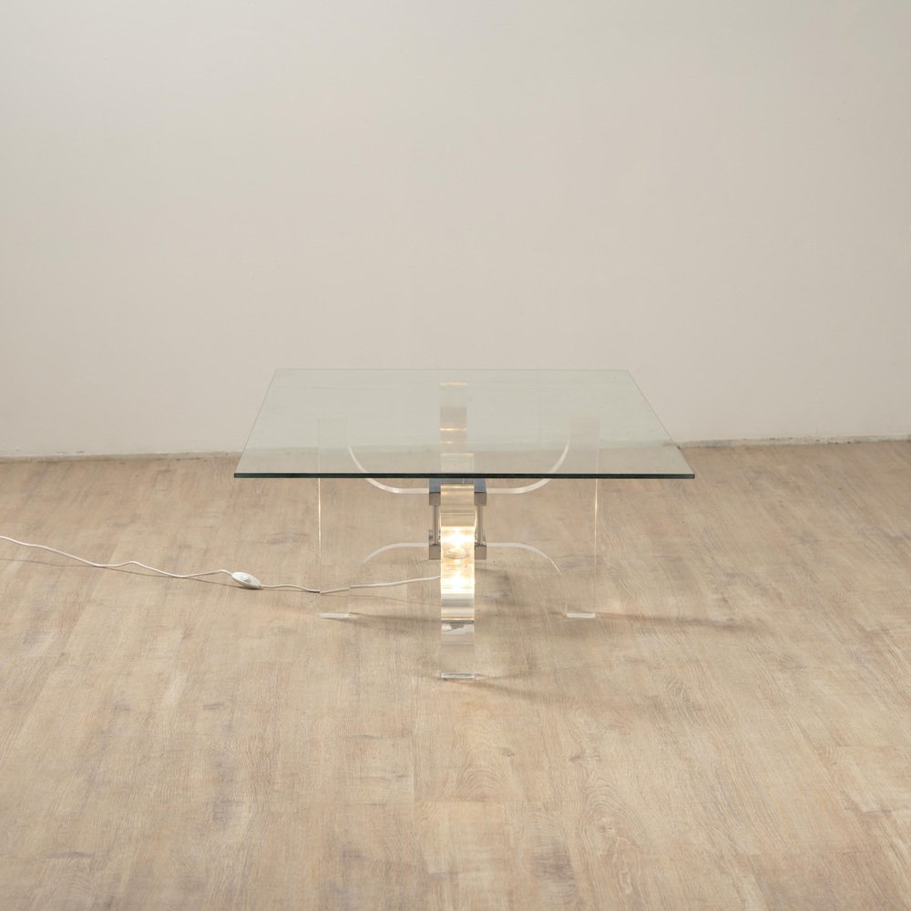 Luminous Coffee Table in Acrylic Glass by Philippe Jean