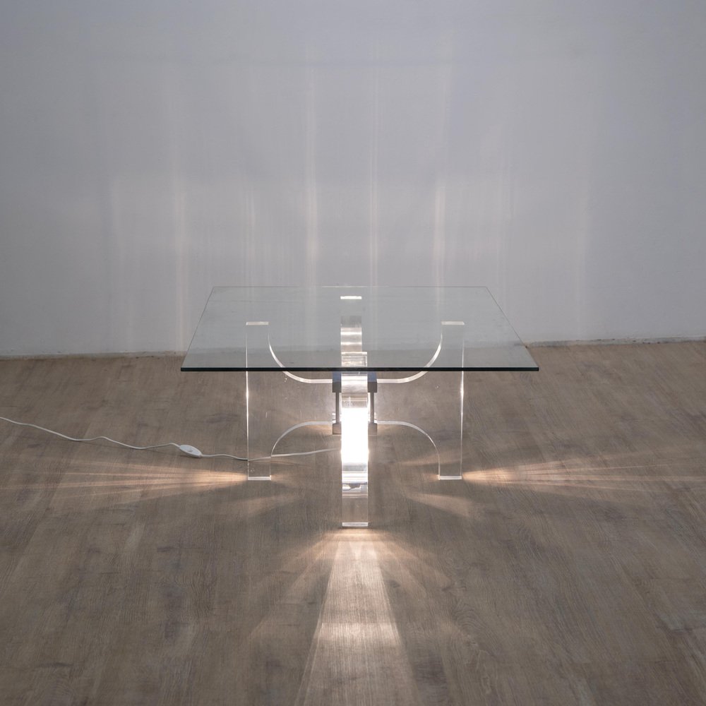 Luminous Coffee Table in Acrylic Glass by Philippe Jean