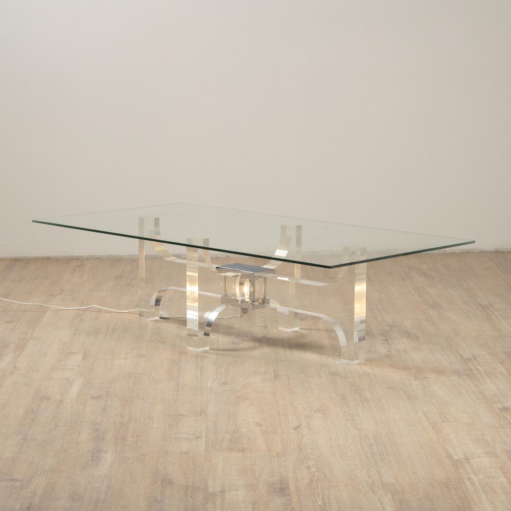 Luminous Coffee Table in Acrylic Glass by Philippe Jean