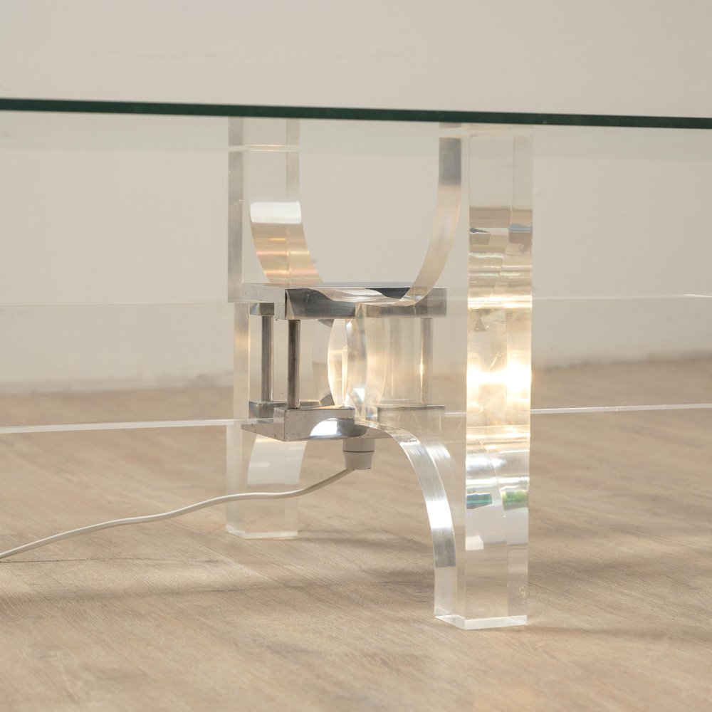 Luminous Coffee Table in Acrylic Glass by Philippe Jean