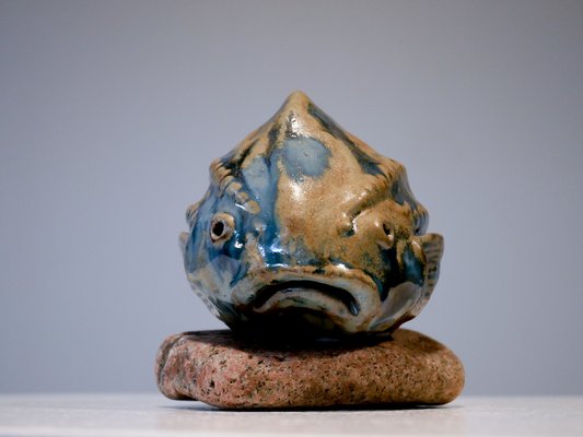 Lumpfish Sculpture by Engqvist for Råå Ceramic Studio, 1960s-OGU-667359