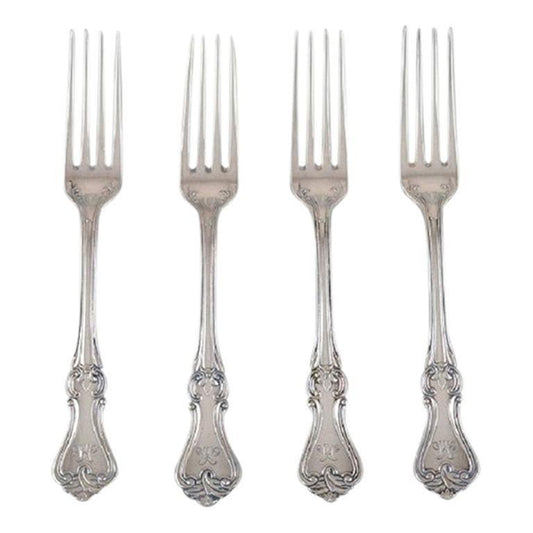 Lunch Forks in Silver 830 by Karl Almgren, Sweden, 1931, Set of 4