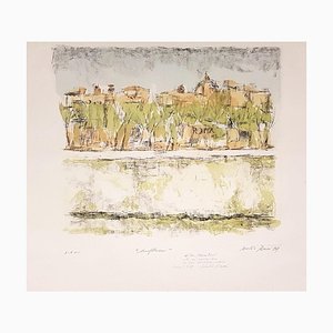 Lungotevere in Rome - Original Lithograph by D. Rossoni - 1969 1969-ZCI-762005