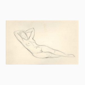 Lying Female Nude, Original Drawing, Early 20th-Century-ZCI-1164317