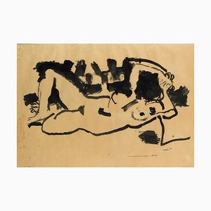 Lying Naked - Original Marker Drawing by Antonio Scordia - 1955 1955-ZCI-756437